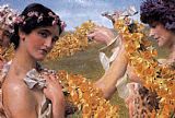 Sir Lawrence Alma-tadema Famous Paintings - When Flowers Return
